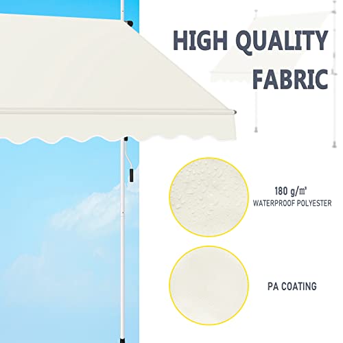 WOLTU #2806 Klemmmarkise, Balkonmarkise ohne Bohren, höhenverstellbare Markise mit Handkurbel, Sonnenschutz UV-beständig für Balkon Terrasse – Bild 4