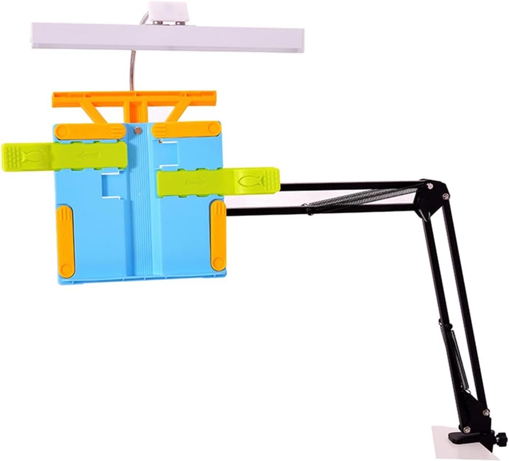 Book Holder for Desk, Book Arm Stand, Book Stand for Reading Hands Free, Cookbook Holder Stand Black, Tablet Stand, Recipe Holder, Studying, Height Angle Adjustable (/Black) (/Black)