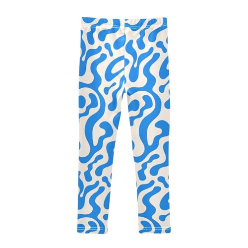 Wavy Liquid Shapes Girls Leggings,Workout Leggings for Girls Toddler Athletic Leggings Size for 3-10T2