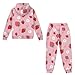 YECARYPOD Strawberry Girls 2 Pieces Athletic Sweatsuit Hooded Jacket Fashion Pullover Sweatshirt and Sweatpant for Kids 14-15 Years Soft Lounge Sets Fall Winter School Athletic Clothing Sets