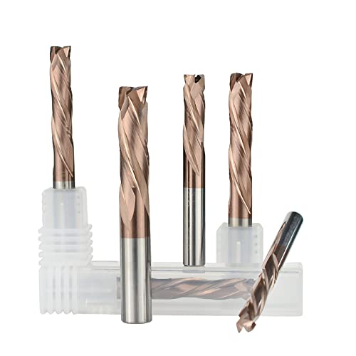 JAINGU 1pc Compression Milling Cutter for Metal Aluminum Cutting 1/8-8mm Shank UP Down Cut CNC Router Bit 3 Flute Carbide End Mill,3.175x3.175x12x40mm