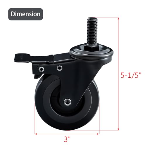 74064 Grill Wheels Replacement Parts for Pit Boss Locking Caster Wheels Grill Parts Austin XL PB1100PS1 PB1000XLW PB1150PS2 PB850PS2 Louisiana Rec Tec Recteq RT-700 RT-590 3" Wheel Grill Accessories by Charbrofire - Used condition - Image 2