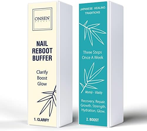 Onsen Secret Professional Nail Buffer 1pk, Ultimate Shine Nail Buffing Block with 3 Way Buffing Methods, Smooth & Shine After Onsen Nail Filer, Compact Purse Size Manicure Tools for Optimum Nail Care