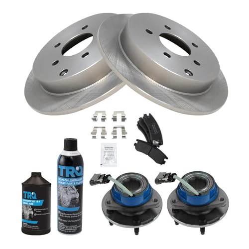 Image of TRQ Rear Brake Pad & Rotor Kit Semi-Metallic Compatible with 2002-2006 Buick Rendezvous 2002-2004 Chevrolet Venture Oldsmobile Silhouette 2001-2005 Pontiac Aztek Montana