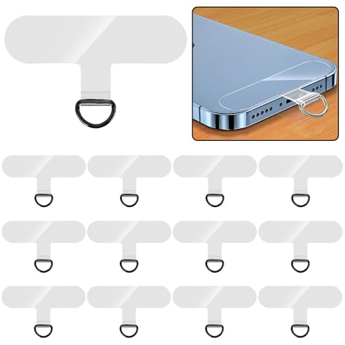 12 Pieces Phone Tether Tab,Universal Phone Lanyard Patch Without Adhesive,Phone Lanyard Replacement Part for Cell Phone Strap