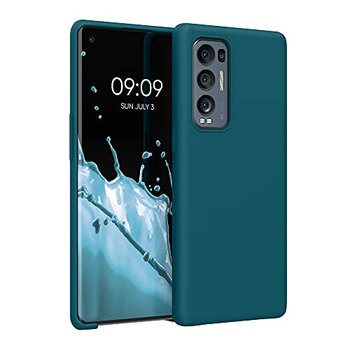 kwmobile Cover per Oppo Find X3 Neo Custodia - Back Case per Smartphone in Silicone TPU - Protezione Gommata - petrolio matt