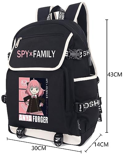 Roffatide Mochila para laptop Anime SPY×FAMILY com porta de carregamento USB Anya mochila com mochil