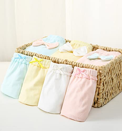 Generic Toddler Baby Girl Cotton Soft 𝐁loomers Undies Infant Kids Solid Ruffle Breathable Briefs Underwear 𝗣anties 4pc3