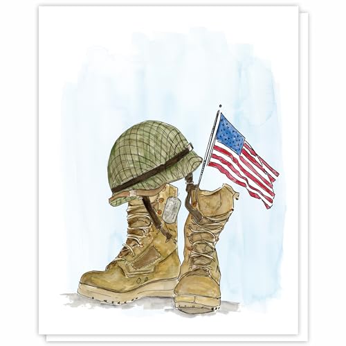 Military Greeting, Active Duty Greeting from Family, Spouse, Deployment Welcome Home Card, Retirement, Boot Camp Graduation Card American Flag, PCSing, Gifts for Deployed Soldiers, Thinking of You Military