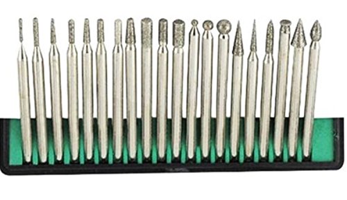 20pcs Solid Carbide Burr Set 0.118 Inch Shank Tungsten Carbide Rotary Files Burrs with 3mm Cutting Head diameter Fits Most Rotary Drill Die Grinder Perfect for Jewelry Repair/Woodworking/Engraving