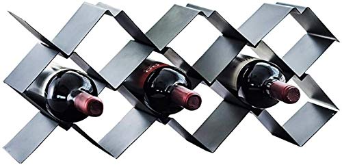 Soporte para 9 botellas de vino metálico negro miniatura 1