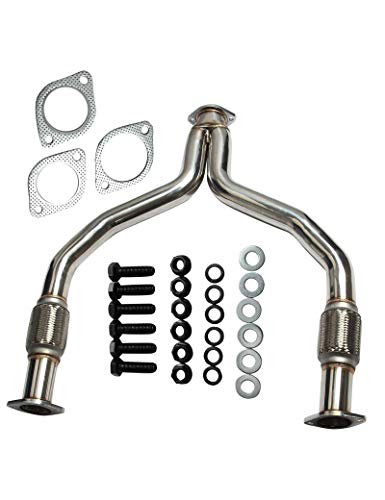 Stainless Racing X/Y-Pipe Exhaust Flex Downpipe Exhaust Piping with Bolts for 2008-2016 Nissan