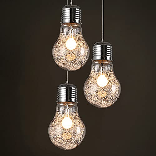 Lámparas Colgantes De Vidrio de estilo industrial con elegante estructura metálica robusta 8