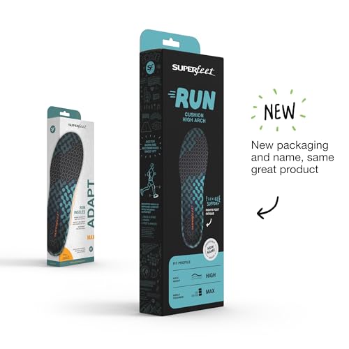 Image of Superfeet Run Cushion High Arch Insoles for Runners with High Arch Support - 2.5-4 Men / 4.5-6 Women