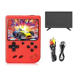 Handheld Game Console Portable Retro Video Game Console 400 Classic FC Games 2.8 Inch Color Screen, Supports TV Connection and Two Players, Christmas Birthday Gift (RED)