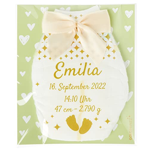 goldprintz I personalisierte Windel im Doppelpack I 2 Stück für 1 Preis I Geburtsdaten eures Babys I zur Geburt oder Taufe für Mädchen I individuelles Geschenk und Erinnerung