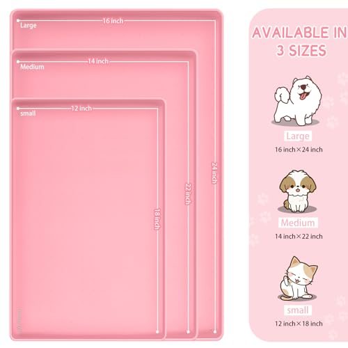 image for MateeyLife Silicone Cat & Dog Food Mat for Floors Waterproof, Anti-Sli