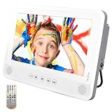 ASTEX ポータブルDVDプレーヤー 10インチ 防水 SD/USB/CD/DVD再生可能 繰り返し・続き再生機能搭載 CPRM 音楽/画像/動画対応 車載/家庭用 AC/DC/バッテリー対応 ホワイト