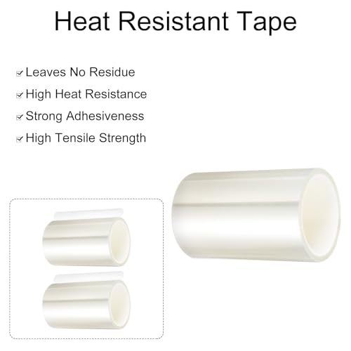 Image of uxcell Clear Heat Tape, 1 Roll 150mmx33m 108ft High Temperature Heat Resistant Tape for Sublimation,Heat Vinyl Press,Heat Transfer, Circuit Board, No Residue