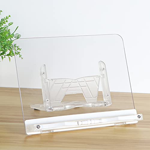 Moligou Acrylic Cookbook Stand, Recipe Book Holder With 16 Adjustable Angles, Foldable Book Stand For Desktop, Kitchen Counter #TOP1