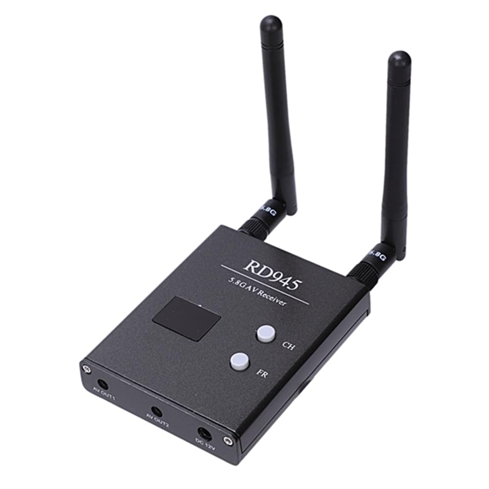 Osmond Diversity FPV 5,8 GHz 48CH RD945 Receiver mit langlebigen A/V-Kabeln und Netzteil, 500403408