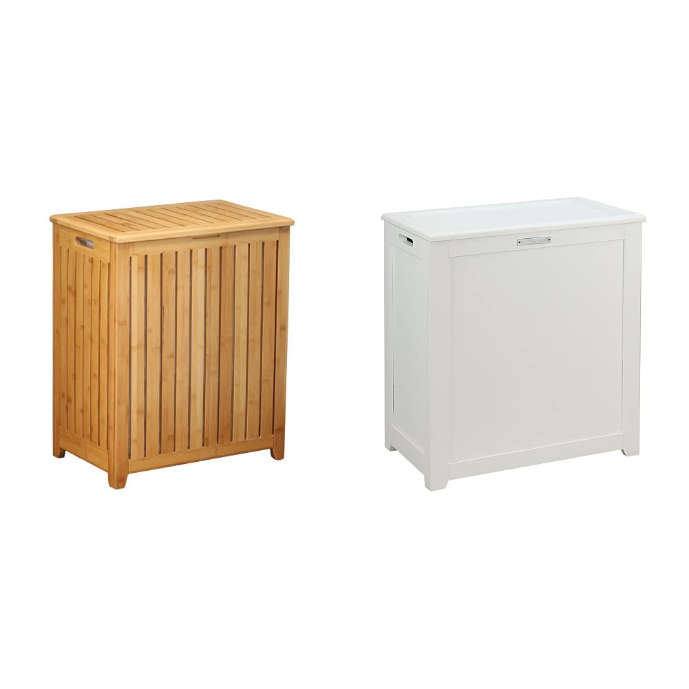 Oceanstar Bamboo Laundry Hamper and Storage Hamper Bundle