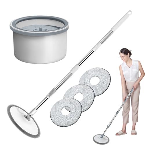 WischMopp Set Bucket - MOP Rotante Estable, Solution Solution Compact | De Separación De Aguas Residuales Higiénicas, Kit De Duradero, Baldosas para El Hogar De Cocina
