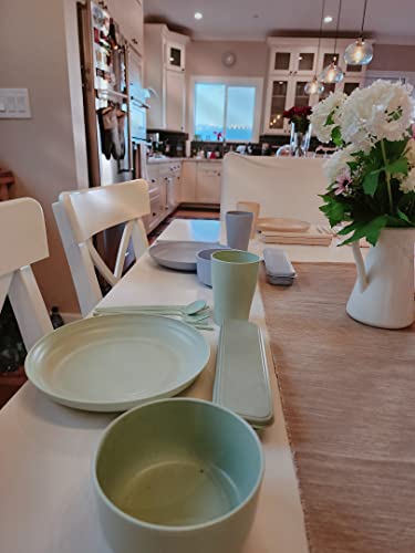 28-Piece Wheat Straw Dinnerware Set - Lightweight, Microwave & Dishwasher Safe - Perfect For Camping, Picnics & Everyday Use #TOP2