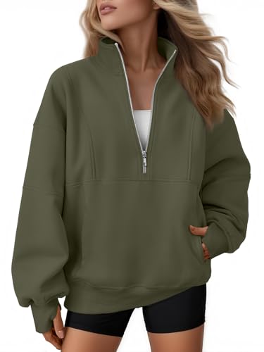 Amazon.com: AUTOMET Womens Quarter Zip Oversized Sweatshirts Teen