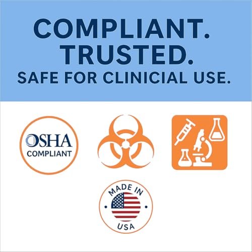 Image of Biohazard Infectious Waste Bags with Secure Zip Ties, 10 Gallon, 24 inch x 23 inch, Red, OSHA Compliant, Leak-Proof & Tear-Resistant for Medical, Dental, Lab, Veterinary Use (25 Bags)