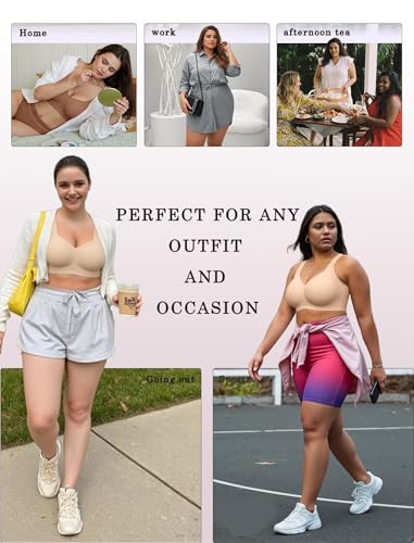 Image of OEAK Womens Wireless Jelly Bras Plus Size Support Push Up Comfortable Bra | no underwire,full coverage,for large breast,minimizer bra,seamless,tshirt bras,everyday bra