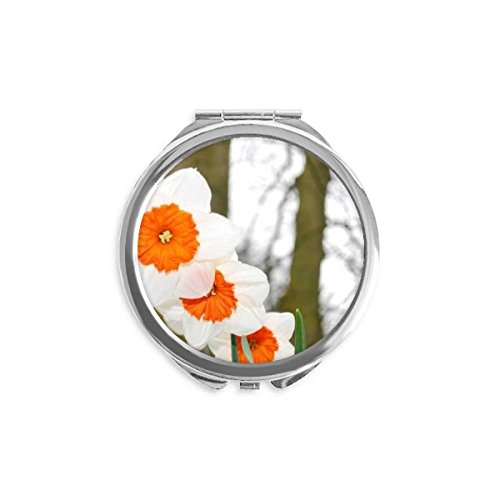 Miroir rond maquillage fleurs rouge et blanc une idée cadeau originale pour femme