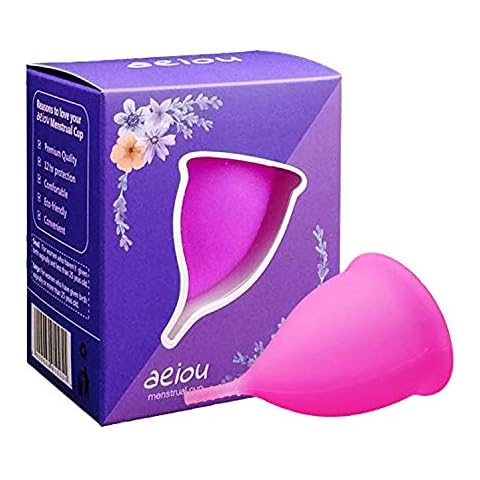 Menstrual Cup and 1 pc Storage Bag - Safe and Soft Silicone Reusable Sanitary Menstrual Cup, Great for Heavy Flow, Natural, Sustainable Alternative to Pads & Tampons (Size L) Cover