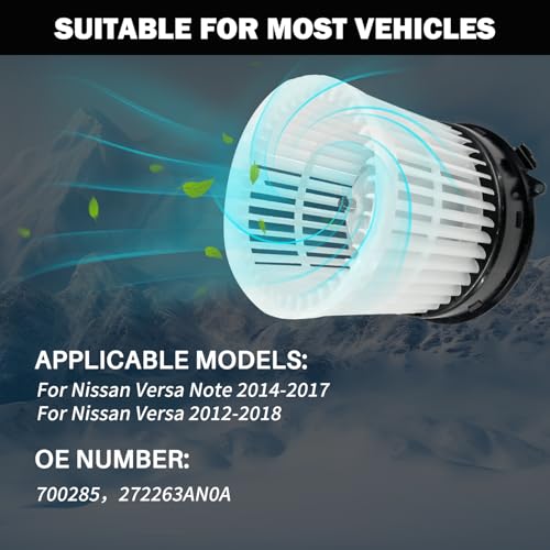 Image of 700285 AC Heater Blower Motor Fan Assembly Fit for Nissan Versa 2012-2017， for Nissan Versa 2014-2017 Note 272263AN0A