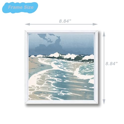 Image of Canvas Frames for 8 inchx8 inchPaintings with 0.6 inch~0.9 inch Deep White | VAREIHNAZ Canvas Floater Frames for 8 inchx8 inchCanvas Paintings,Square Floating Frames for Wall Decor,No Glass or Back(White)