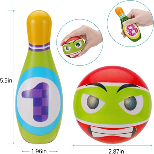 Dmsbuy Hand-Eye Coordination Bowling Toys, Activity Center Fine Motor Toy For Boys Girls Outside/Indoor Games 10 Bowling Pins And 2 Balls Birthday Party Gift For Kids #TOP6