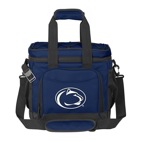Logo Brands NCAA Penn State Nittany Lions Flex 24-Can Cooler - Heat-Sealed Leak-Proof Lining, Built-in Bottle Opener, Adjustable Shoulder Strap- Great for Tailgates & Picnics