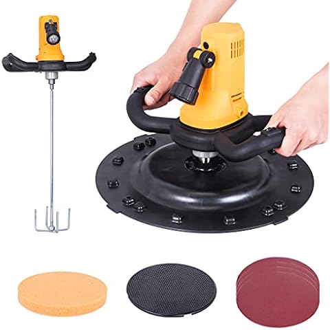 Concrete Trowel with Mixing Rod, Concrete Mixer, 80-200RPM 1680W Electric Plaster Mortar Cement Putty Trowel, Wall Smoothing Polishing Machine Cover