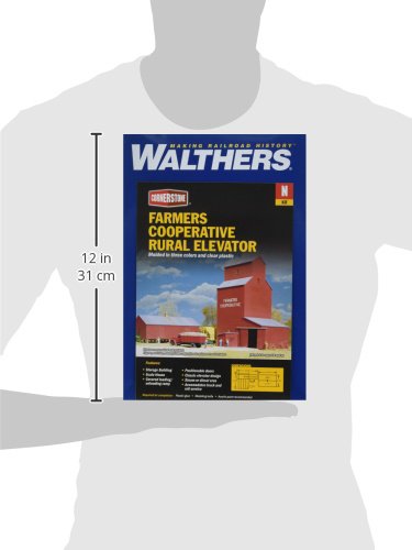 Walthers - Farmer’s Co-op Rural Grain Elevator - Kit - Elevator: 4-3/8 x 5-3/8 x 6 11 x 13.7 x 15.2cm - N