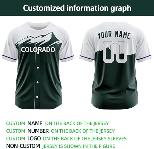 Custom Baseball Jersey Personalized Printed with Their own Name and Number Men/Women/Youth miniatura 4