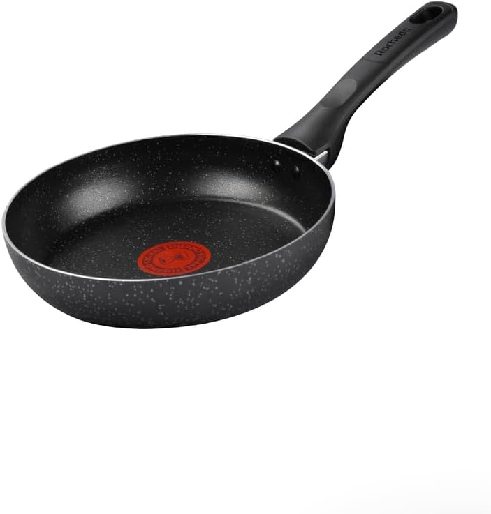 Frigideira Rochedo Stone Pro 20cm Preta com Efeito Pedra e Antiaderente Minerium, Alta Resistência e Durabilidade, Cabos Ergonômicos e Base Limpa Fácil