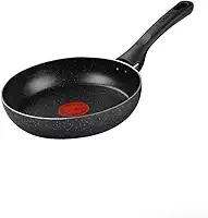 Frigideira Rochedo Stone Pro 20cm Preta com Efeito Pedra e Antiaderente Minerium, Alta Resistência e Durabilidade, Cabos Ergonômicos e Base Limpa Fácil