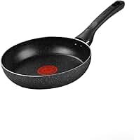 Frigideira Rochedo Stone Pro 20cm Preta com Efeito Pedra e Antiaderente Minerium, Alta Resistência e Durabilidade, Cabos Ergonômicos e Base Limpa Fácil