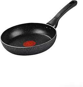 Frigideira Rochedo Stone Pro 20cm Preta com Efeito Pedra e Antiaderente Minerium, Alta Resistência e Durabilidade, Cabos Ergonômicos e Base Limpa Fácil