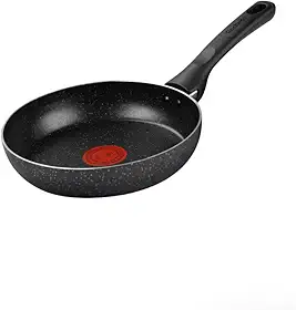 Frigideira Rochedo Stone Pro 20cm Preta com Efeito Pedra e Antiaderente Minerium, Alta Resistência e Durabilidade, Cabos Ergonômicos e Base Limpa Fácil
