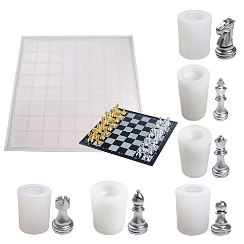 adfafw 3D International Schachfiguren Schokolade Süßigkeiten Form Kit Schach Silikon Kuchen Cupcake Fondant Dekorieren Werkzeug Form Cover