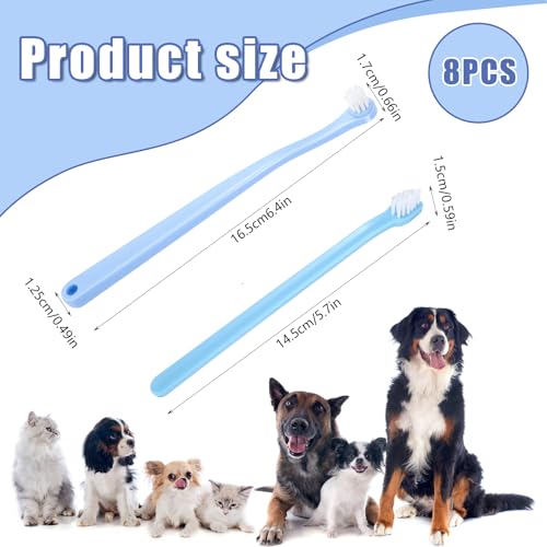 Image of oruola 8Pcs Kitten Toothbrush,2 Styles Soft Hair Small Dog Toothbrush,Dental Hygiene Pet Toothbrush to Clean Pet Teeth,Reduce Tartar Formation & Bad Breath for Small to Large Dogs,Cats,and Most Pets