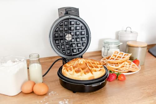 Steba Waffeleisen, Trichter-Einfüllöffnung - ohne Überlaufen, 4 Waffeln belgischer Art, 700 Watt, Schwarz, WE 20 Volcano