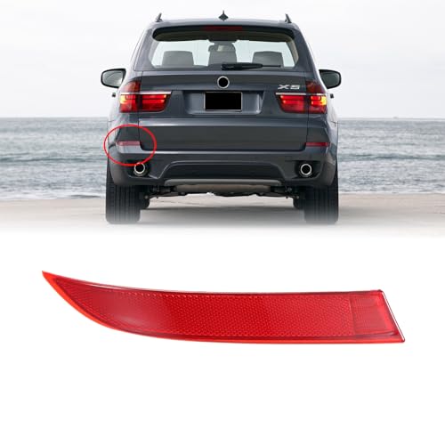 Image of Rear Left Bumper Reflector Light LED Driver Side Red Trim Compatible with BMW X5 E70 2009-2013 (Replaces 63147240997 63217158949)