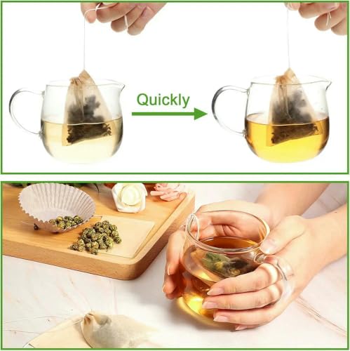 Sachets filtre à thé avec cordon | Infuseur vrac et café 100pcs - 5